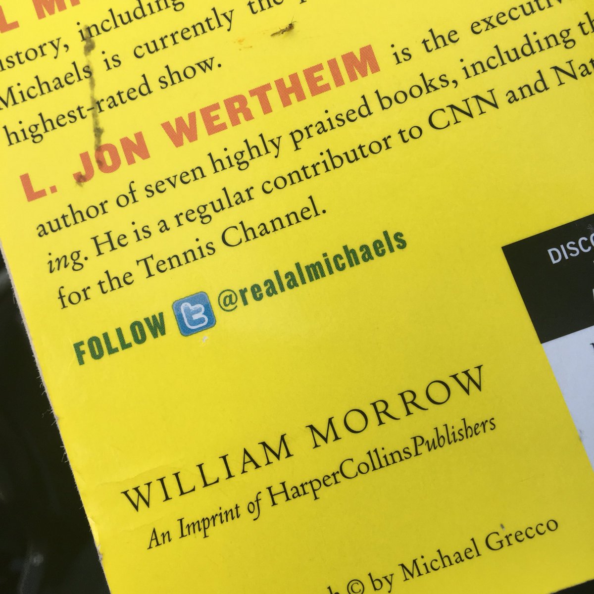 Gary McCusker (@k9nolan) on Twitter photo <a href="/alrmichaels/">Al Michaels</a> really enjoying your book while on vacation but you have to get the wrong twitter handle on the back cover fixed for future prints <a href="/alrmichaels/">Al Michaels</a> really enjoying your book while on vacation but you have to get the wrong twitter handle on the back cover fixed for future prints