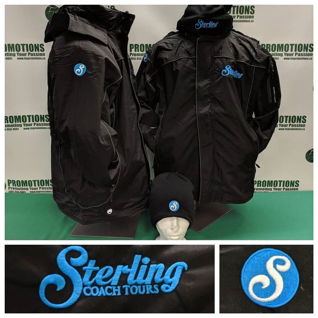 fmpromotions93's tweet photo. 3-in-1 Winter jackets along with toques to keep the drivers at Sterling Coach Tours warm this winter!
.
.
.
#SterlingCoachTours #Sterling #CoachTours #LuxuryTravel #CoachBuses #Transportation #Trips #Travel #Buses #Winter #Jackets #3in1 #Stormtech #Toque⦠https://t.co/RwVrQDdDKO https://t.co/B6OgxPQUa0