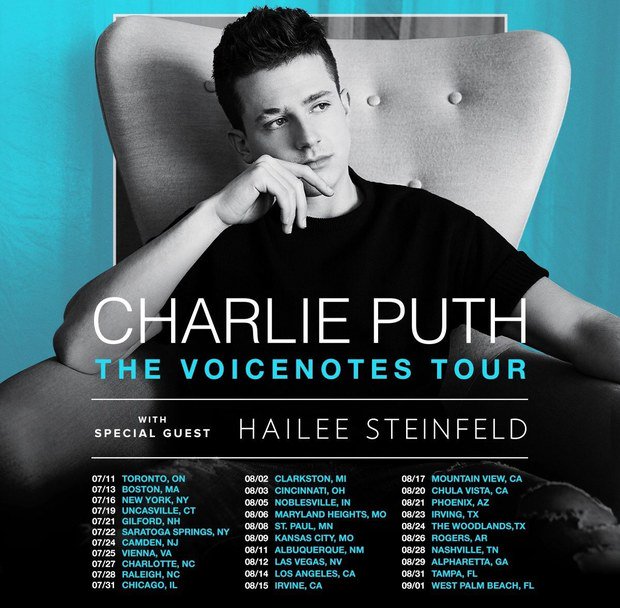 concertnearme's tweet photo. ☝️@charlieputh announces #TheVoicenotesTour w/ special guest @HaileeSteinfeld  kicks off July 11th
Tickets on sale Fri, Dec 22 👉 https://t.co/mIk38D7BOs
#CharliePuth #HaileeSteinfeld #concertnearme #tour #tourannouncement #music #musicnews #popmusic #poprock #RandB https://t.co/wIbVaYxJyW