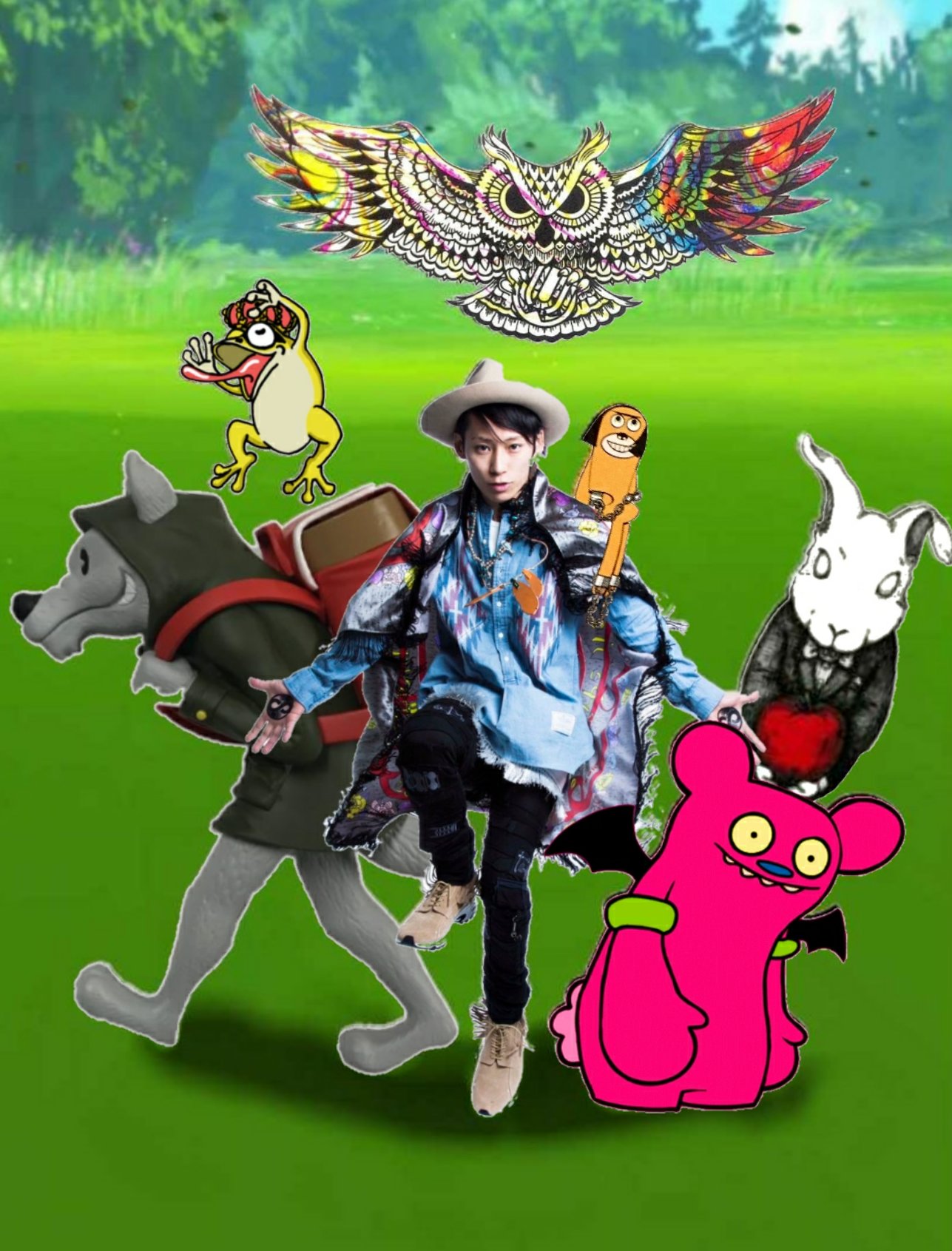 餓鬼iちょ Uverworldの歴代マスコットキャラクターをtakuya の周りに集めたらポケモントレーナーみたいになった T Co Retwid7unz Twitter