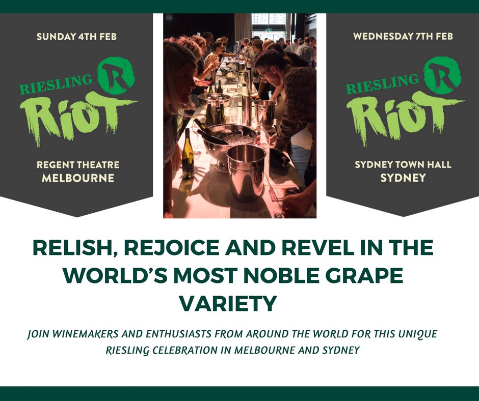 If you have friends/family in Melb/Sydney who love Riesling like we do, then a ticket to #RieslingRiot could be an awesome gift this festive season #RDU18