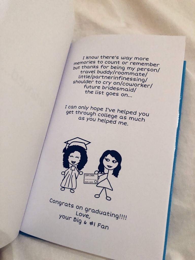 dezeribarba's tweet photo. Cutest gift ever...Cash’s grad gift to me is a book she started years ago with all of our college memories😭💙 #BigGoals https://t.co/rbpcbEfmJy