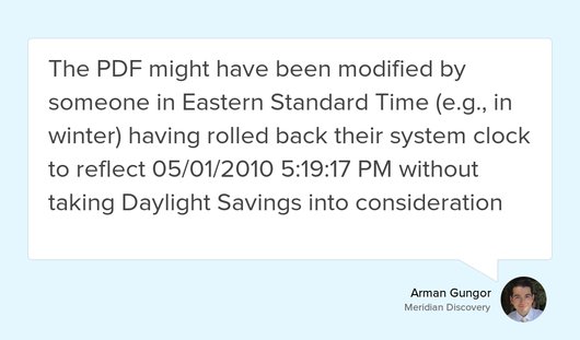 "According to the PDF 1.7 specification, the document information dictionary contains the following..." goo.gl/5pBwDu #Dfir #Ediscovery