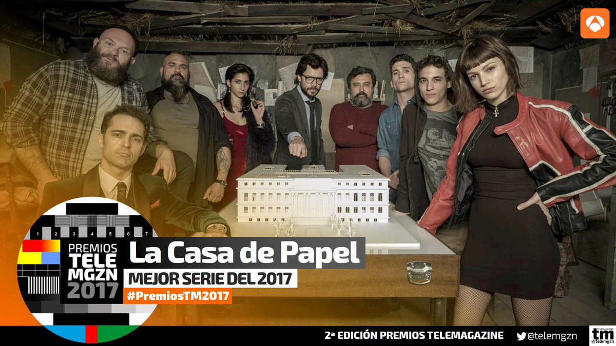 MareaRoja_'s tweet photo. #LaCasaDePapel Mejor Serie de 2017 en los #PREMIOSTM2017 ¡Enhorabuena! @VancouverMed https://t.co/rfk5mhbUl4