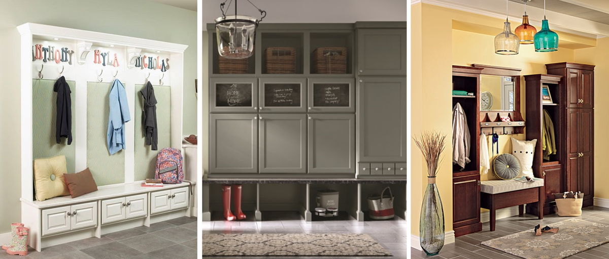 These mudrooms provide lots of space to store your snowy coats and boots - which of these mudroom designs to you like best?