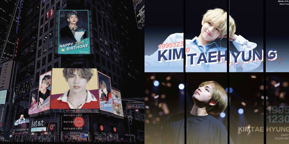 allkpop's tweet photo. BTS V's birthday ad to run at Times Square NYC for a week
https://t.co/49N9x4v1tm https://t.co/SMsA7cmNBw