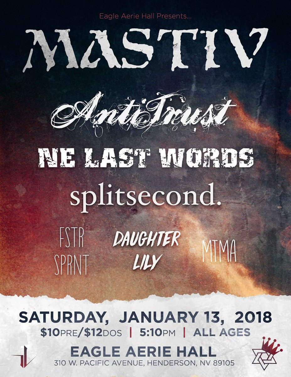 ☃️ Merry (early) Chrysler 🧣 Your boi’s are playing a show January 13th! It’s our first show of the new year and it’d be great to see all of your beautiful faces at the show!
