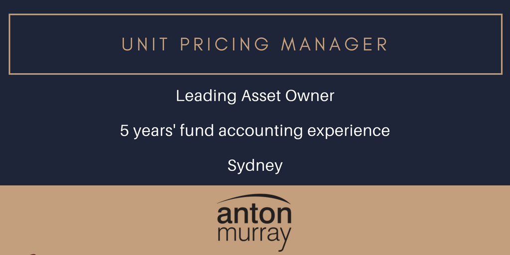 Seeking candidate w 5 yrs' experience in #fundaccounting/ #unitpricing with an asset manager, asset owner or custodian for a Sydney-based role. Find out more or call us to chat on 02 8246 8900 antonmurray.com/?p=8674 #antonmurrayconsulting