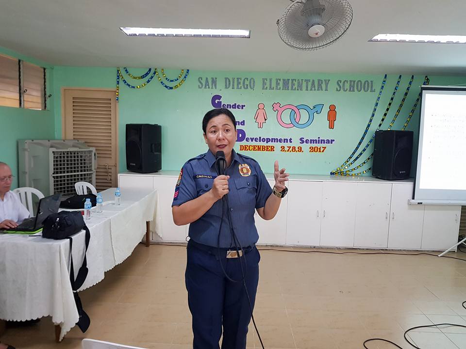 PS6QCPD's tweet photo. PCR personnel, PO3 Mary Jean Casinao with two (2) others conducted Seminar on Human Trafficking Act (RA 10364) to the parents and teachers of San Diego Elementary School as part of their Gender Awareness Seminar at Cotabato St., Batasan Hills, Quezon City. https://t.co/DWoCN8M4z0