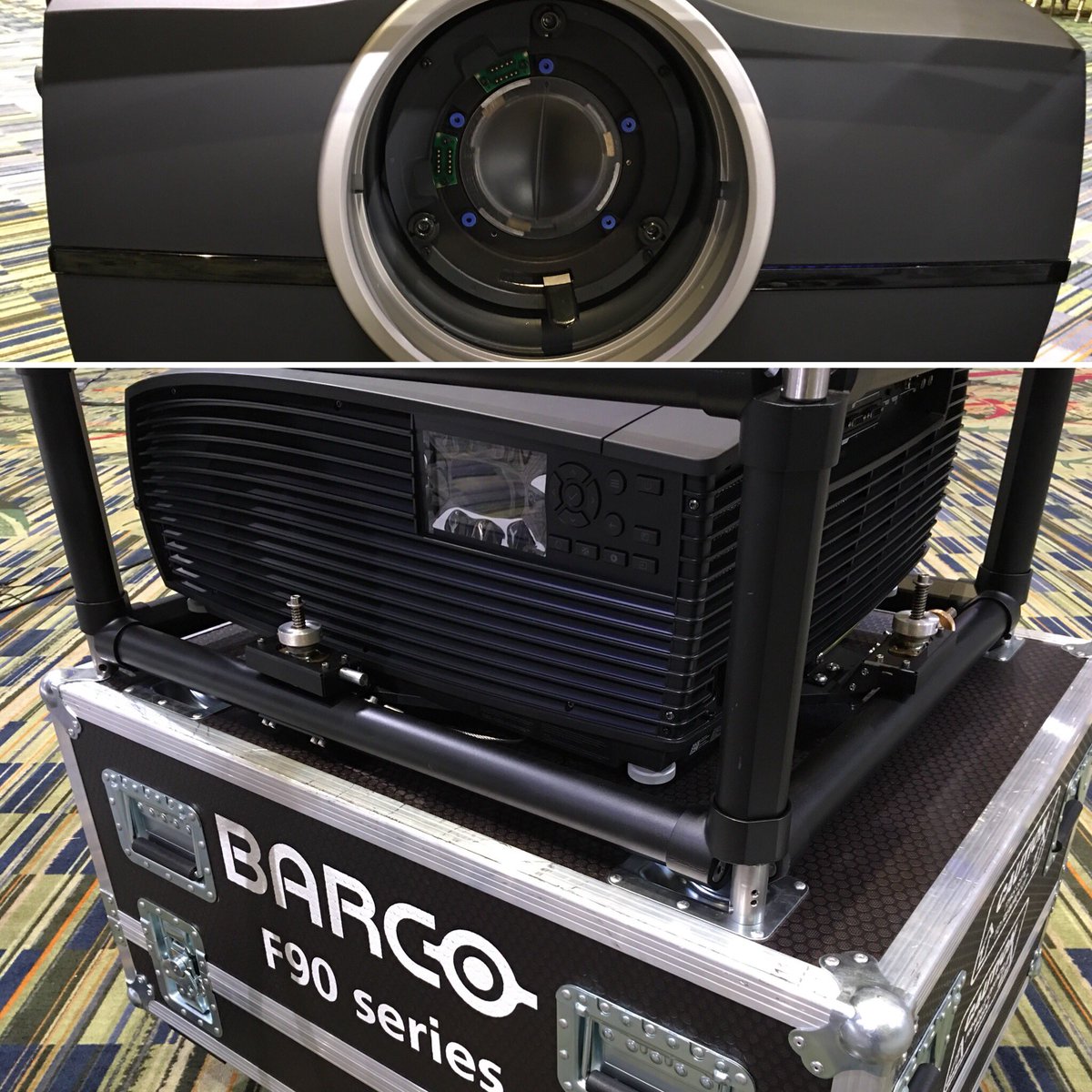 AVA_Productions's tweet image. Nice to work w/ the new #Barco F90 laser projectors. A great combo with our Barco E2 or S3, in inventory. Contact us for rental options to use the latest gear in 2018! #AVAProductions -Your Event Technology Source #eventtechnology #audiovisual #laserprojector #eventprofs #barcoe2