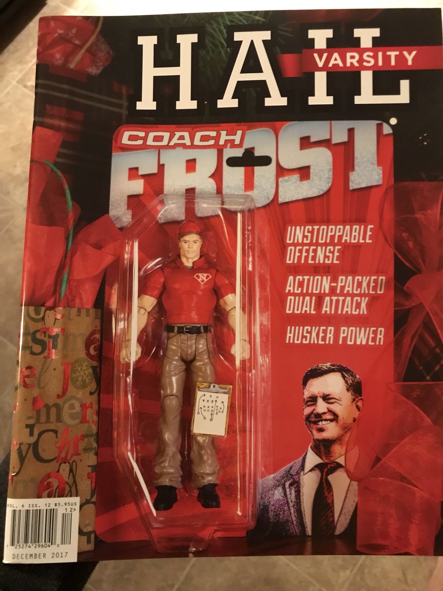 NebraskaJICO's tweet photo. @schmidt_radio 1st issue of @HailVarsity came in the mail today with @coach_frost on the cover. Good things coming for @HuskerFBNation @Huskers #GBR #Huskers #frostyeah #taptheline #huskernation https://t.co/lXwHueMyWv