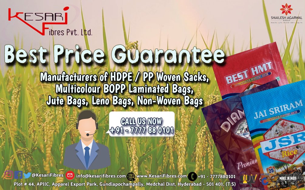 KesariFibres's tweet photo. Our price range in compare to our competitors are low & delivering the ISO quality #PPBags. #HDPEbags #PPSacks #BOPPbags #JuteBags #SandBags #RiceBags #Plastics #Packaging #Design #WovenFabric #LaminatedBags #Hyderabad #KFPL #MakeInIndia #PolypropyleneBags #Quality #KesariFibres https://t.co/dnWU4GYLHh