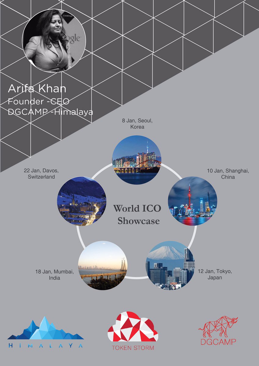 misskhan's tweet photo. ICOs - join us on our #WorldICOShowcase January2018 led by @CapitalCoinICO. #Cryptocurrencies #ICOs #Tokens #Blockchain #Decentralization #Bitcoin - ends at #Davos @wef 22Jan! #WorldEconomicForum Book your spot today: team@himalayalabs.com https://t.co/B0HmI6dVLv
