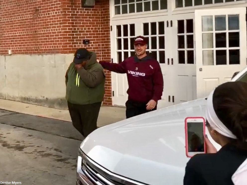 GMA's tweet photo. High school football team surprises coach with new car. "He deserves this more than anybody." https://t.co/GUWjJalAxB https://t.co/ieUElZL1XU