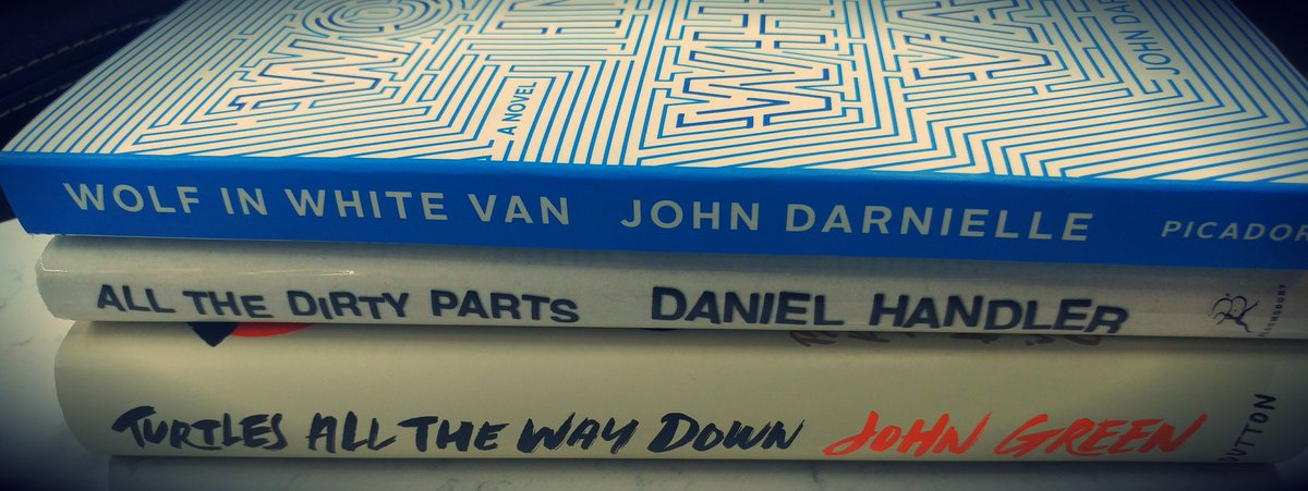 neahdawn's tweet photo. Snagged some reading material at LAX. This is my fourth copy of #WolfInWhiteVan by John Darnielle of @mountain_goats because I keep giving away all of my copies. I also have a copy of It Devours and Cruddy by Lynda Barry to keep me company on this long flight. https://t.co/ZAecnstGl2