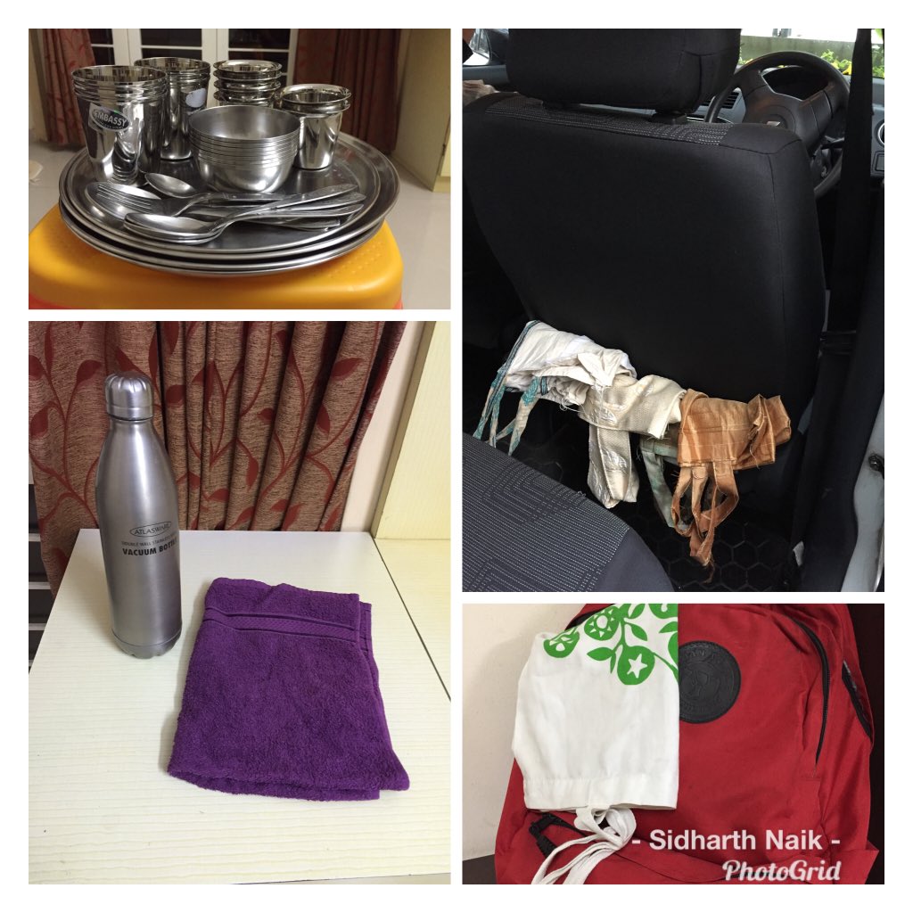 sidharth_naik's tweet photo. @AfrozShah1 @UNEP @PoojaB1972 @KVBohra @ThomsonFiji @HardeepSPuri @MeiyangChang @ErikSolheim @RandeepHooda @SrBachchan Fantastic. these small changes have huge impact. I carry my own water bottle, hand napkin to office, while travelling. Keep a cloth shopping bag in my office bag, car, use steel cutlery for events and parties at home #beatpollution #plasticpollution #StopUseAndThrow #UseMeAgain https://t.co/2GHPc9bV3r