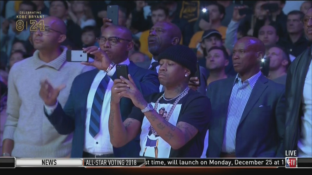 iverson wearing kobe shirt