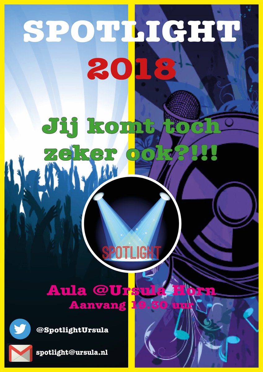 Spotlight @UrsulaHorn Jij komt toch zeker ook op 25 januari! Noteer alvast in je agenda. Na de vakantie start ticket-verkoop. Hou het infobulletin en social media in de gaten!