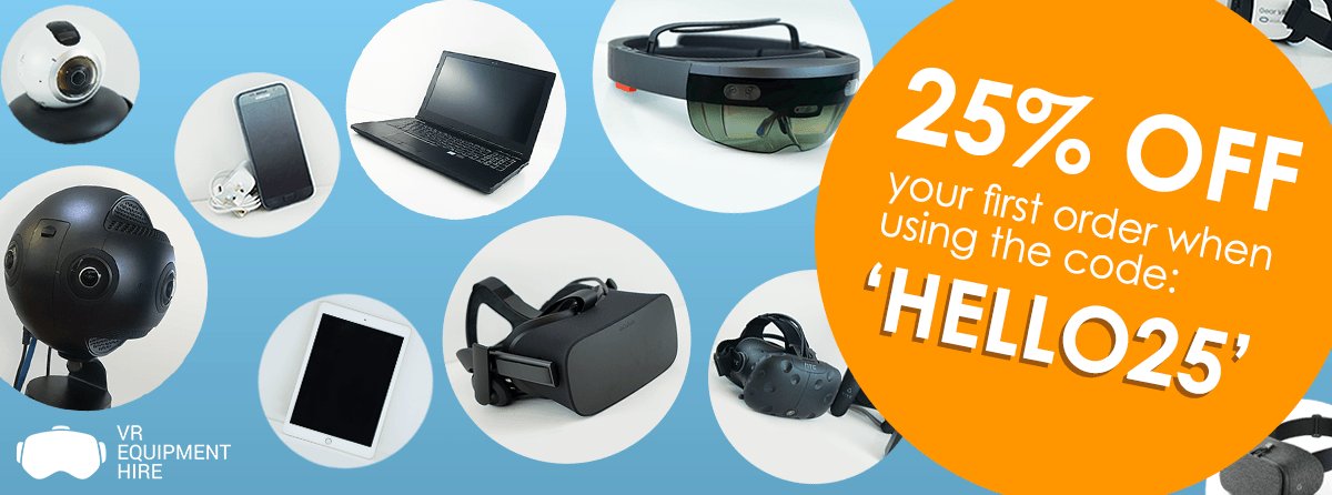 VR_Equip_Hire's tweet photo. What better way to start 2018 with a bang than impressing your staff and clients with cutting edge #virtualreality? Get in touch to discuss equipment hires, event installations, workshops and custom content creation. https://t.co/XcBKrjcpMI