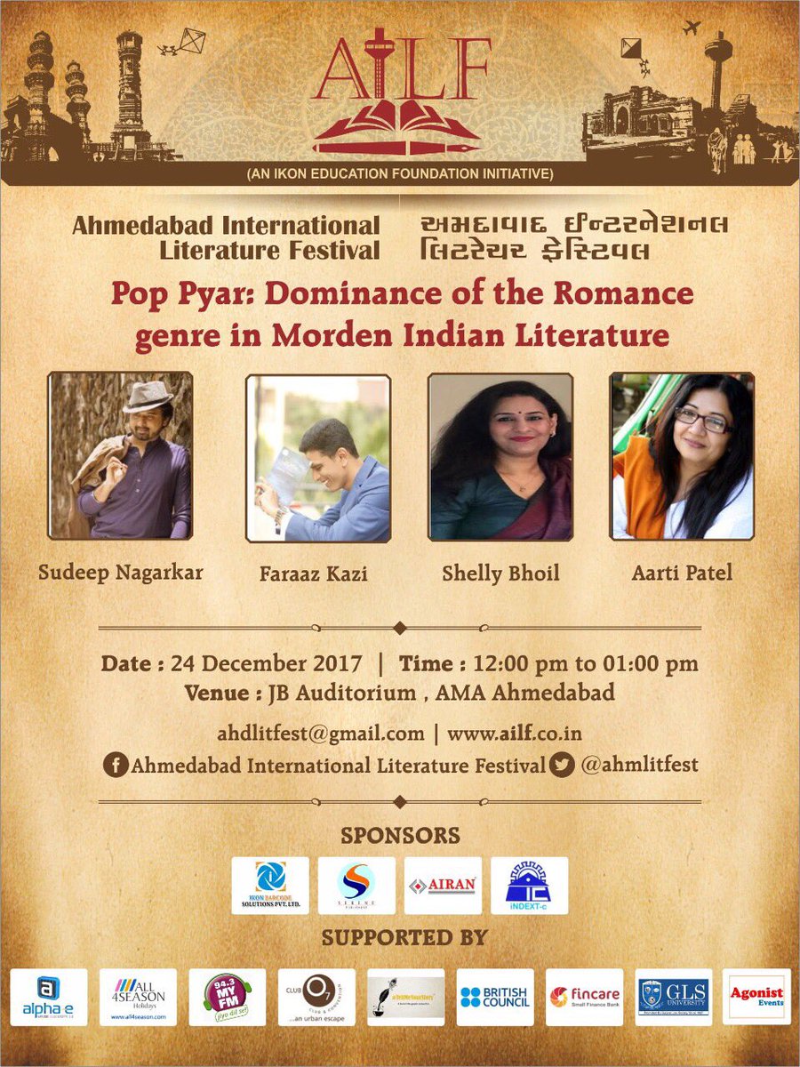 AhmLitFest's tweet photo. #ahmedabadliteraturefestival #speakers #amaahmedabad #ailf2017 https://t.co/g3aij2RFCG