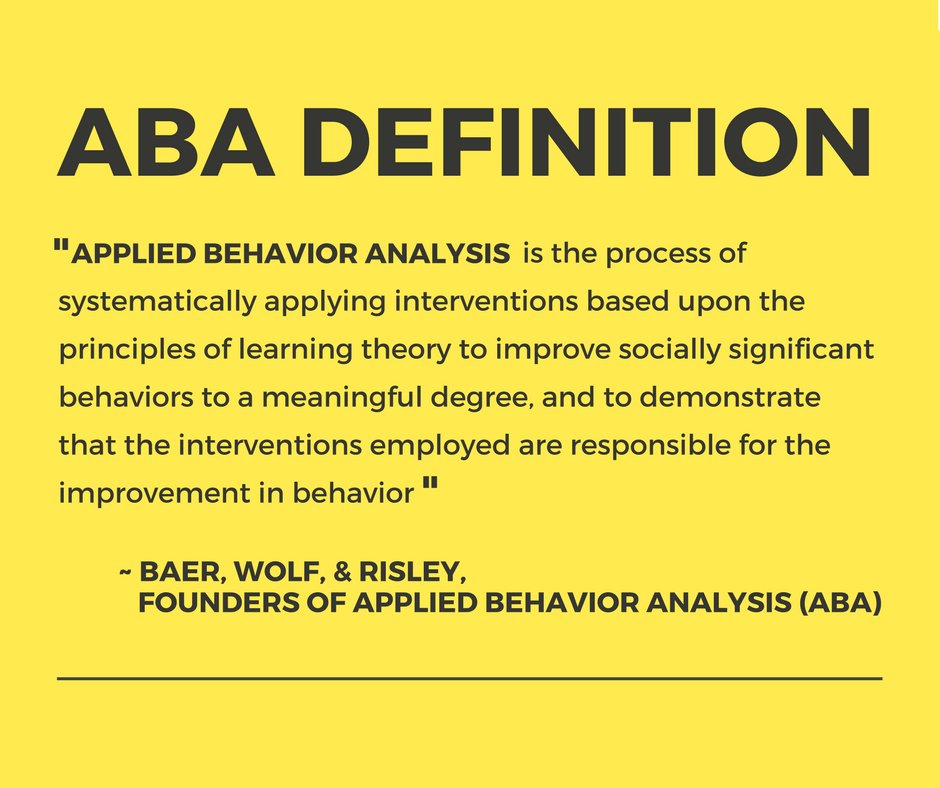 TherapistAutism's tweet photo. Applied Behavior Analysis (ABA) Definition #autism https://t.co/3rCds83JzN