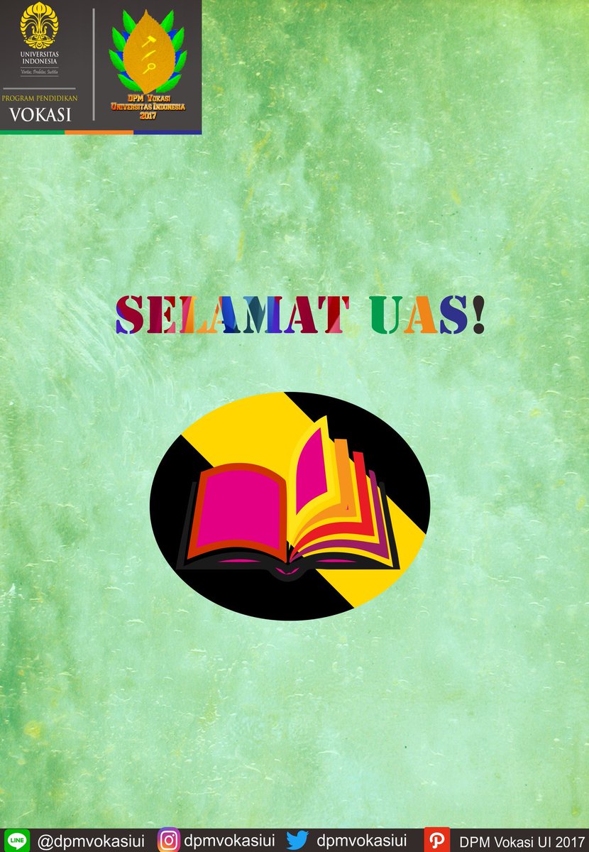 [SELAMAT BERPERANG]

Haloo voks, Selamat menempuh UAS. 

 Jangan lupa untuk ibadah dan berdoa kepada Tuhan Yang Maha Esa karena Tuhan adalah sebaik-baiknya merencanakan sesuatu

Sebuah proses tidak akan mengkhianati hasil.

DPM Vokasi UI 2017
Harmoni Bersinergi