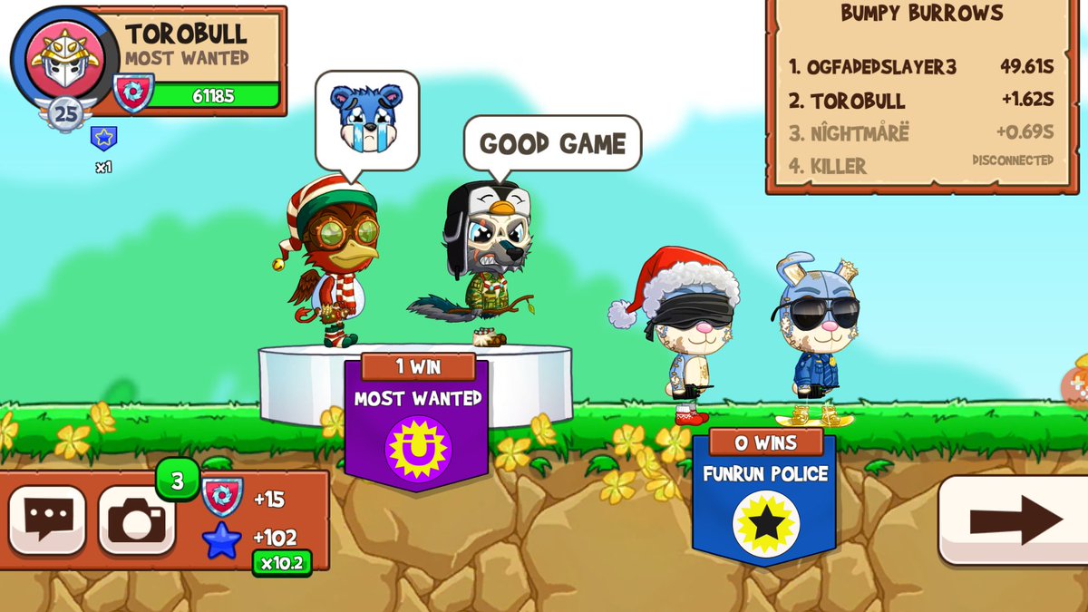ToroBullSennin's tweet photo. Handing some L's with #OgFadedSlayer3 & @Getaway566 @TheFunRun #FunRun3 #FunRunArena #ClanBattle #MostWanted https://t.co/btwls3NHov