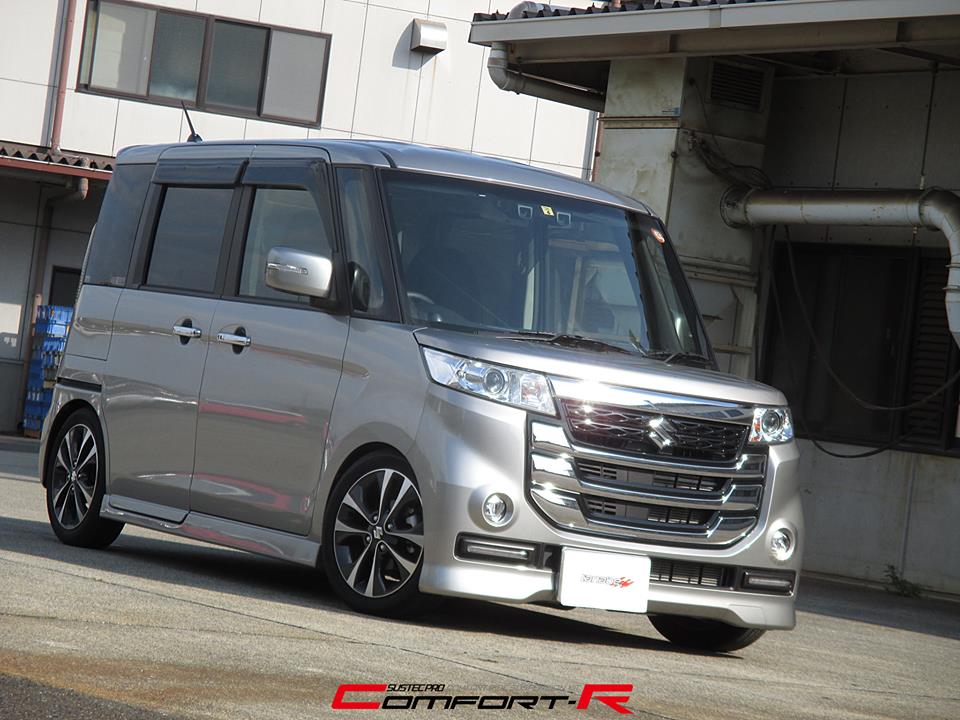 Tanabejapan No Twitter スズキ スペーシアカスタムz ローダウンスプリング Nf210 に引き続き 車高調 Pro Cr も開発完了です Front 55 60mm Down Spring Rate 3 0k Rear 60 65mm Down Spring Rate 3 0k 4枚目の写真は純正車高になります