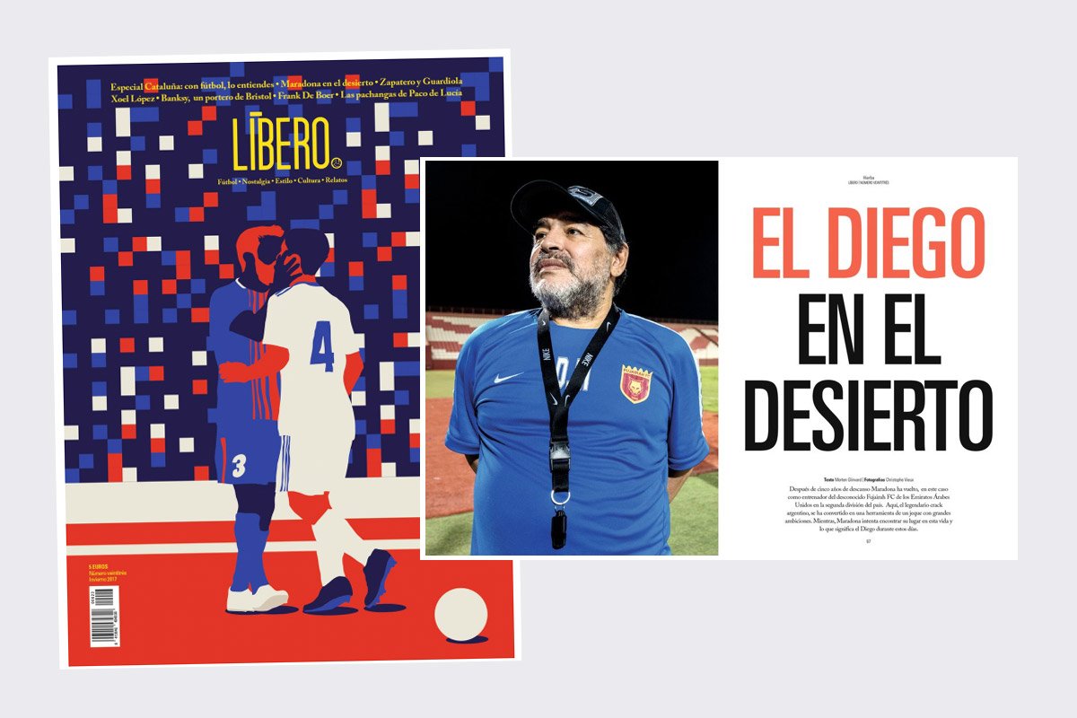 The story about Diego Maradona and Fujairah FC travels to Spain. Great issue of Libero! Words by Morten Glinvad #uae #football #maradona #dubai #libero