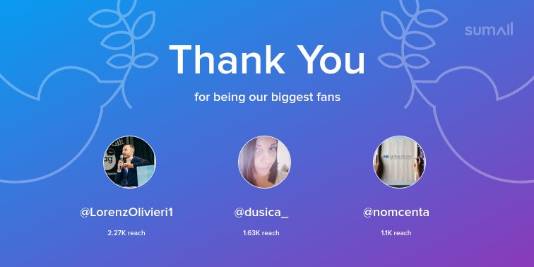 EYAgraz's tweet photo. Our biggest fans this week: @LorenzOlivieri1, @dusica_, @nomcenta. Thank you! via https://t.co/CeYIod0GBY https://t.co/M9vmnDgEln