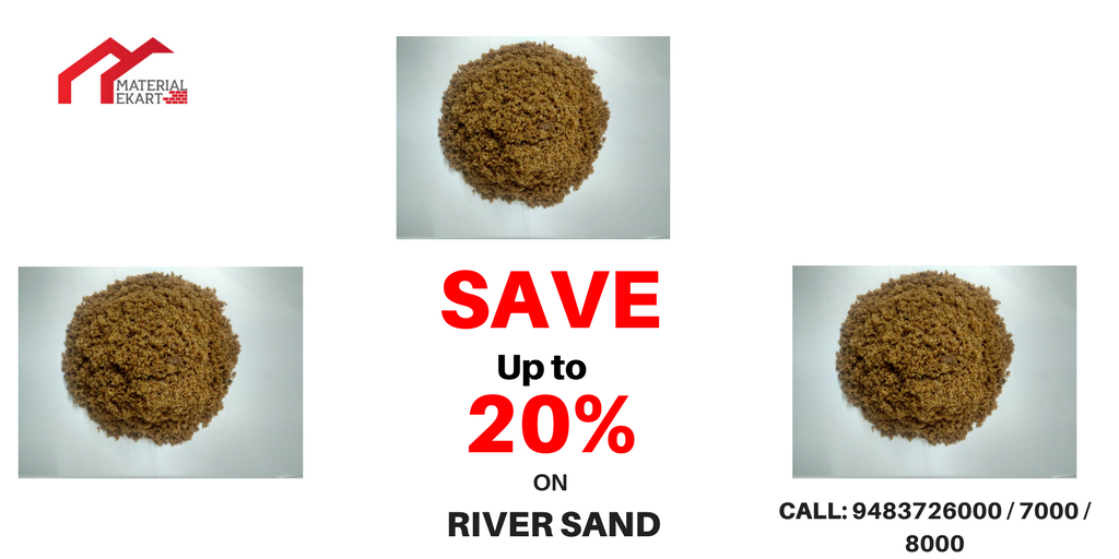materialekart's tweet photo. SAVE up to 20% on River Sand
Share your contact number/email id
Or, Call: 9483726000 / 7000 / 8000 to get the discounted price. https://t.co/KQn9aWzhGr