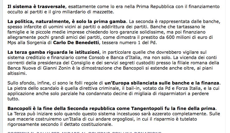 soniabetz1's tweet photo. Siamo di fronte ad un “patto bancario” che arriva fino ai vertici dello Stato. Il caso Boschi, con l’imbarazzante conflitto di interessi che ha reso manifesto a tutti gli italiani, è solo la prima anticipazione di qualcosa di molto più profondo e ramificato. https://t.co/twWHlEZ4fZ