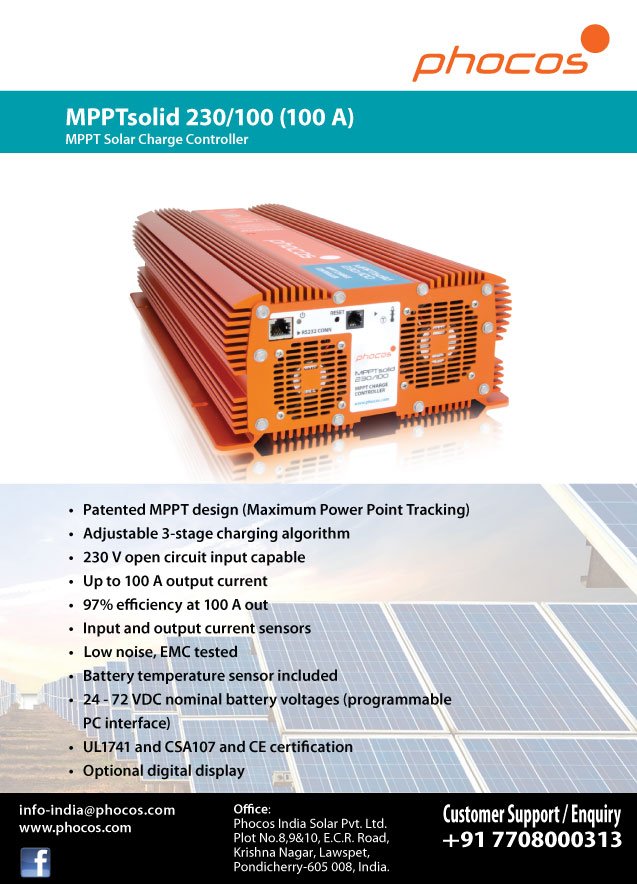 PhocosS's tweet image. Phocos MPPTsolid Solar Charge Controller
#PhocosMPPTChargeController
#MPPTController
#SolarPanel
#SolarInverter