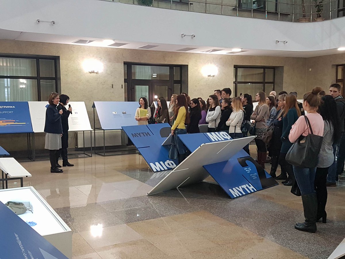 NATOinUkraine's tweet photo. Sumy is the 1st city where @NATOinUkraine starts its travelling #NATO Exhibition. We want to tell you our history which is close to the history of the #EU countries and share our values. #Formula4Security https://t.co/sR2kFW2Nqv
