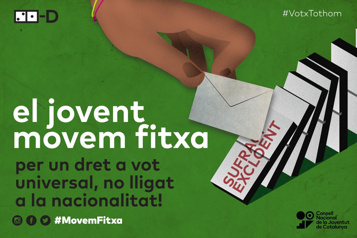 cnjcat_'s tweet photo. El #21D el jovent #MovemFitxa pel sufragi universal real! El dret a vot no ha d'anar lligat a la nacionalitat. #VotxTothom https://t.co/tQ4TUCATWU