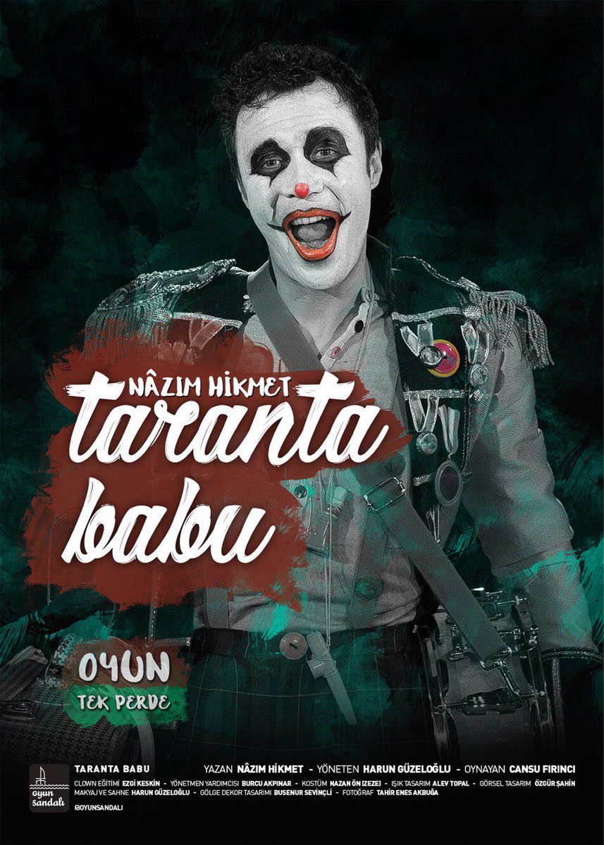 "Taranta Babu" - Oyun Sandalı
6 Ocak Cumartesi 20:30
Biletler biletix ve gişemizde
0216 545 73 76
0542 213 60 50