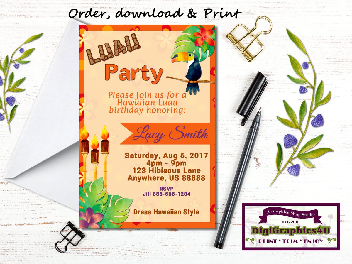 JadedOrchidStu's tweet image. Hawaiian Luau Birthday or Event Party - Personalized Pri… etsy.me/2tMBg1O #DigiGraphics4u #LuauBirthdayParty