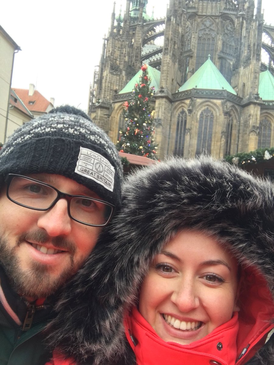awaken_english's tweet photo. Merry Christmas from Prague! ❄️☃️ #czechyouout #christmasinprague #snowisfalling #franzkafka #Teacher5aday https://t.co/qkYfDEZlnz