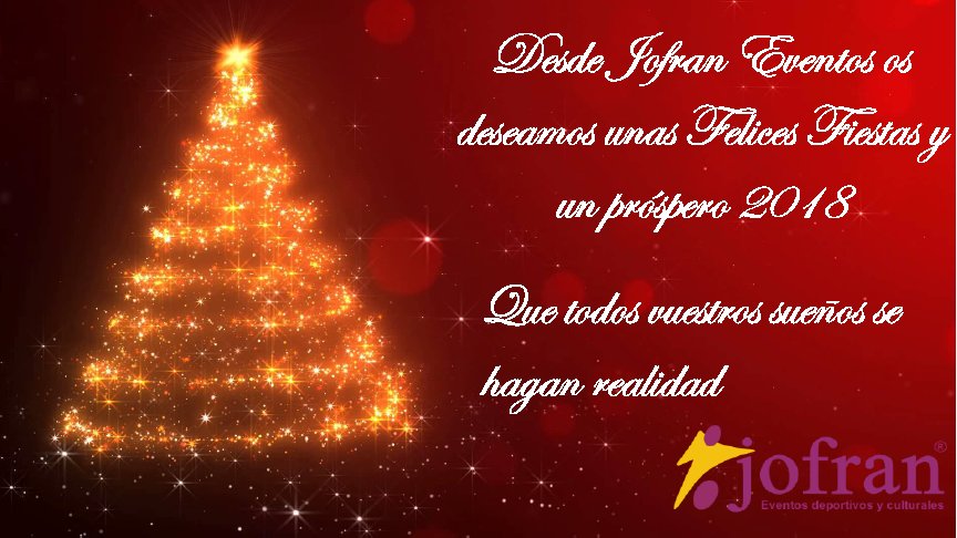 JofranEventos's tweet photo. Desde Jofran Eventos os deseamos unas #FelicesFiestas y un próspero 2018. Que todos vuestros sueños se hagan realidad https://t.co/Bxz320KZcl