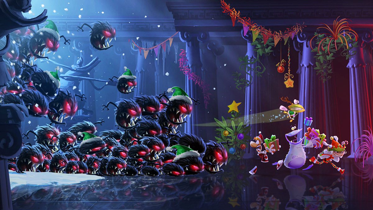 Rayman and his friends wish you Happy Holidays and a very Happy New Year! #Rayman #NintendoSwitch #Ubisoft