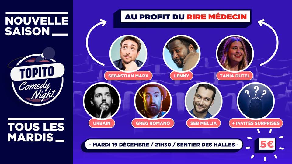Benoit_Blanc's tweet photo. Ce soir, viens te bidonner, te poiler sévère tout en faisant un beau geste au profit du @LeRireMedecin  à la Comédie de nuit de @topito_com ! Tu fais ce que tu veux mais moi j'y vais ! 21H30 Sentiers des halles. https://t.co/MdWOcZ2HHL