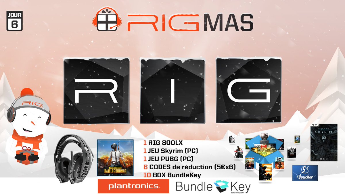 PLTgaming_FR's tweet photo. Le très convoité 🎧 RIG 800LX rentre dans le #RIGmas !

Et il arrive avec des box BUNDLEKEY+ des codes de réduction, #PUBG &amp; #Skyrim pour pouvoir le tester comme il se doit ! 

🎁 RT + FOLLOW @BundleKeyFR &amp; @PLTgaming_FR 
🎁 Commente avec la bonne lettre ! (R / I / G) https://t.co/mDuYmEcs5B