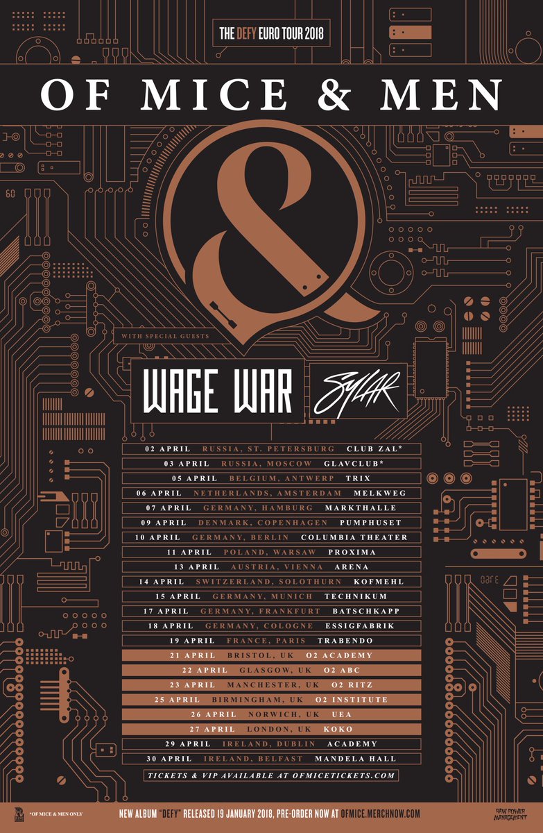 UK! We couldn’t forget about you! Excited to announce the final shows for our European headline tour! Tickets &amp; VIP packages go on sale Friday @ 10am GMT. VIP packages for the rest of the dates are live TODAY! See y'all soon 🤘🏼