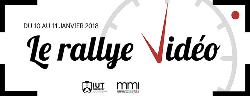 iutchambery's tweet photo. Le Rallye Vidéo est de retour cette année pour l'IUT de Chambéry!
Il s'agit d'une compétition qui se déroulera sur 24 heures, durant lesquelles il faudra produire un court-métrage en fonction d'un thème et d'une contrainte. https://t.co/dy8J4WXXpf https://t.co/DuhvRx6gSx