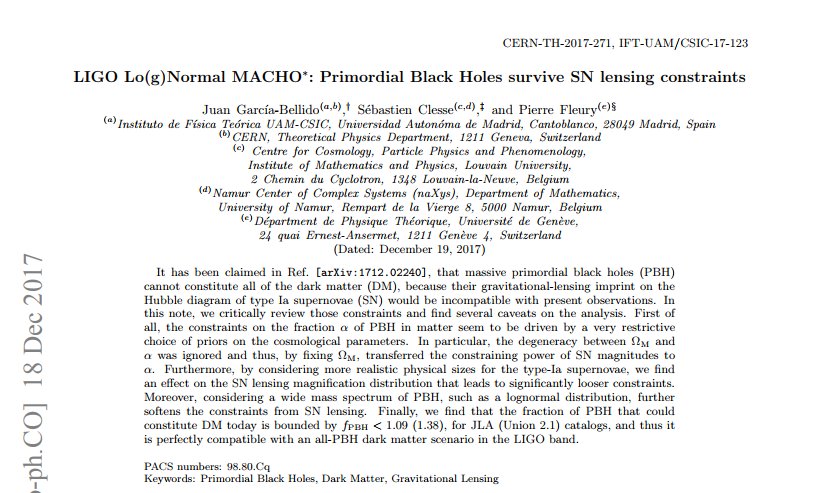 La respuesta a este paper es "LIGO Lo(g) Normal MACHO", en el cual critican los métodos usados en el paper para afirmar que los agujeros negros primordiales no puedan ser el 100% de la materia oscura. Pero lo mejor y más interesante de todo es que la relación de los autores.