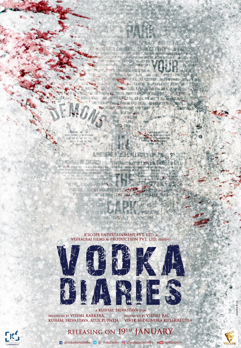 taran_adarsh's tweet photo. Kay Kay Menon, Raima Sen and Mandira Bedi... Teaser poster of suspense-thriller #VodkaDiaries... Directed by Kushal Srivastava... Produced by K’Scope Entertainment P Ltd and Vishalraj Films &amp; Production P Ltd... 19 Jan 2018 release. https://t.co/MQ8PdmWFsx