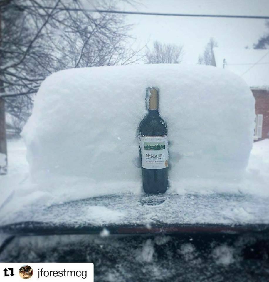 According to one of our Canadian friends @jforestmcg it has snowed exactly 1.3 bottles of McManis in recent storms!