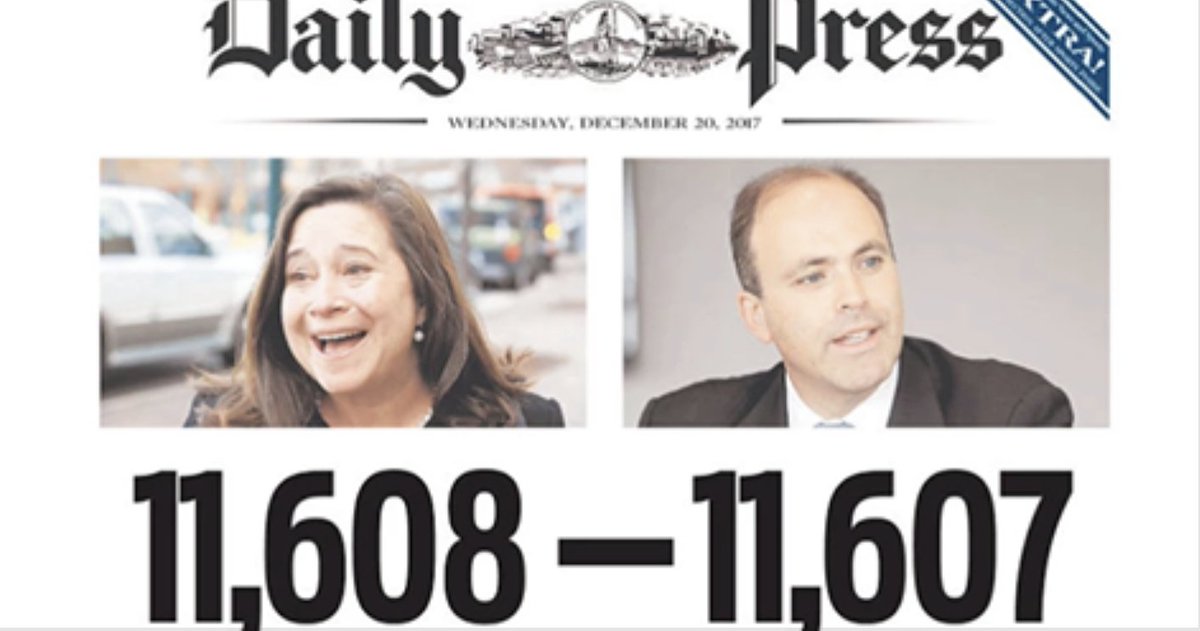 thehill's tweet image. JUST IN: Dem in tied Virginia House race to sue over disputed ballot, ask court to declare her the winner hill.cm/f7Uycev