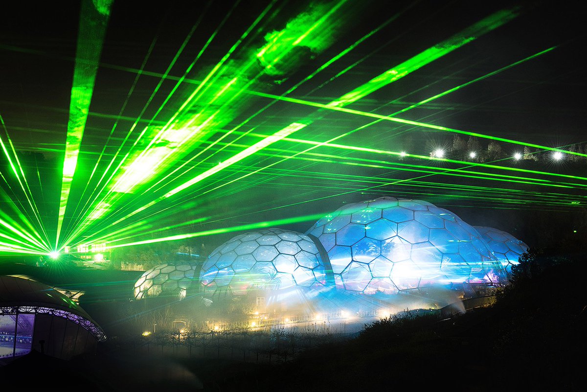 EdenProject's tweet photo. "Breathtaking", "Magical", "Atmospheric" - just a few words of praise from visitors who've seen the #iy_project lasers. Experience them at 5-8pm on 27-30 December https://t.co/Cm5WCGFFZr