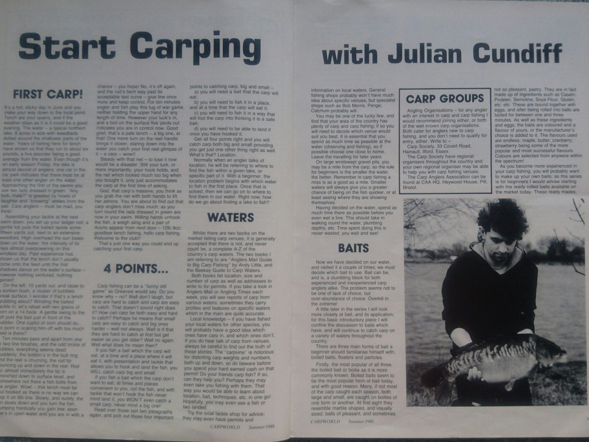 Big news in this month's Carpworld as it's the last from Angling Publications with Carp Talk now publishing it. Mine was the first ever article in Carpworld 1September 1988.. 29+ years ago 😀😀